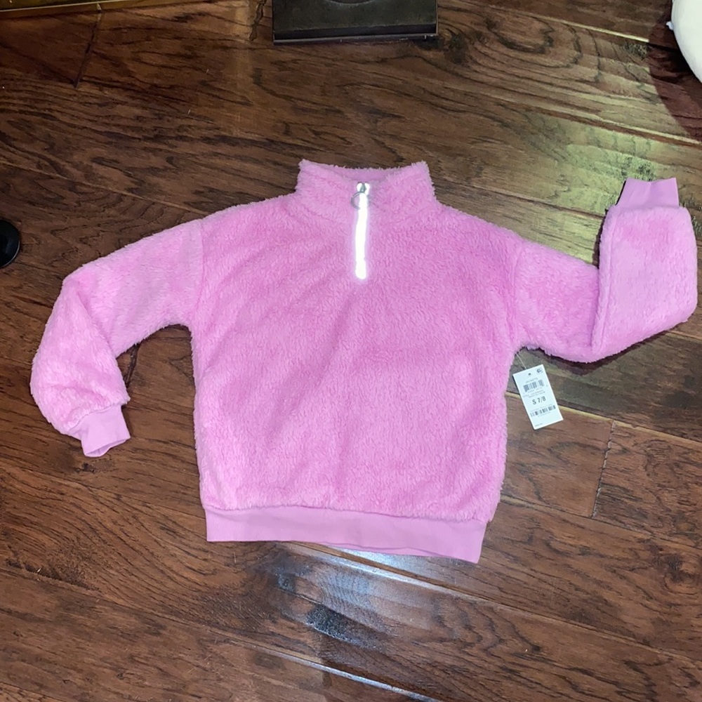Ideology pullover sweater longsleeve furry soft mock collar jacket pink S (7/8) - Picture 2 of 11